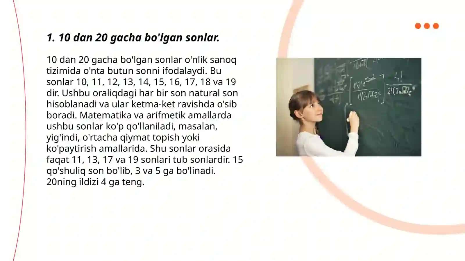Aqliy rivojlanishida nuqsoni bo'lgan bolalarda matematika fanidan 10 dan 100 gacha bo'lgan sonlar 3