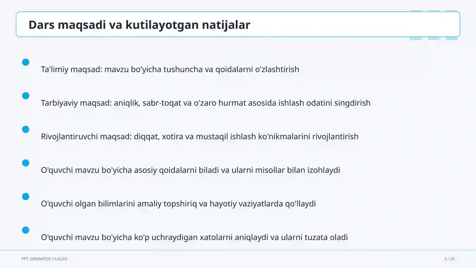 Geometriyaning boshlang'ich tushunchalari: nuqta, to'g'ri chiziq, kesma (7-sinf) 3