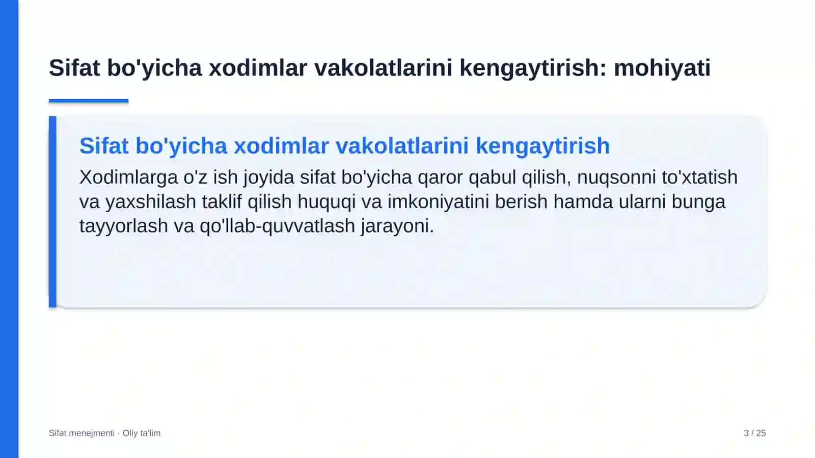 Kompyuter texnikasi ishlab chiqarishda sifat bo'yicha xodimlar vakolatlarini kengaytirish 3