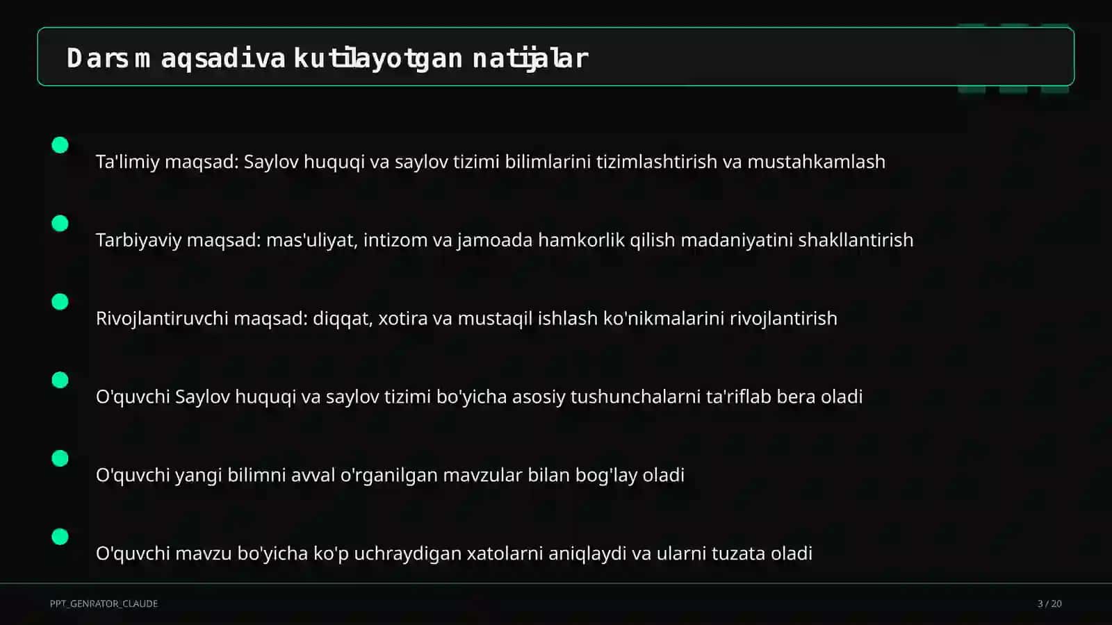 Saylov huquqi va saylov tizimi (10-sinf) 3