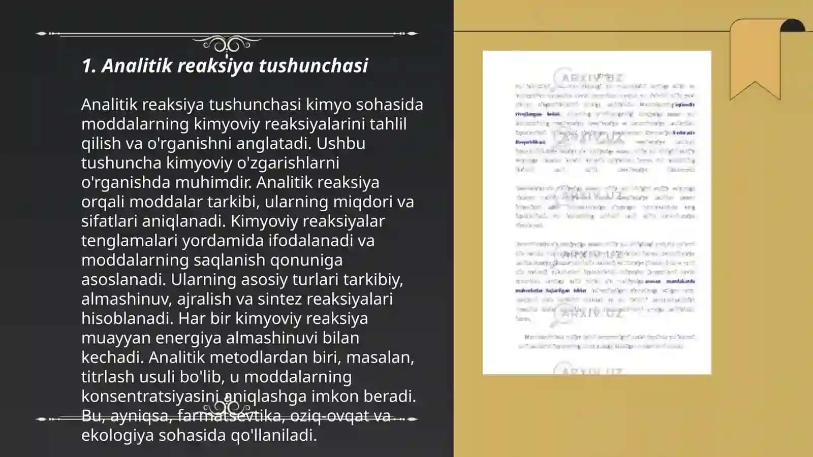 Analitik reaksiyalarni o’tkazish usullari va amalga oshirish shart sharoitlari 3