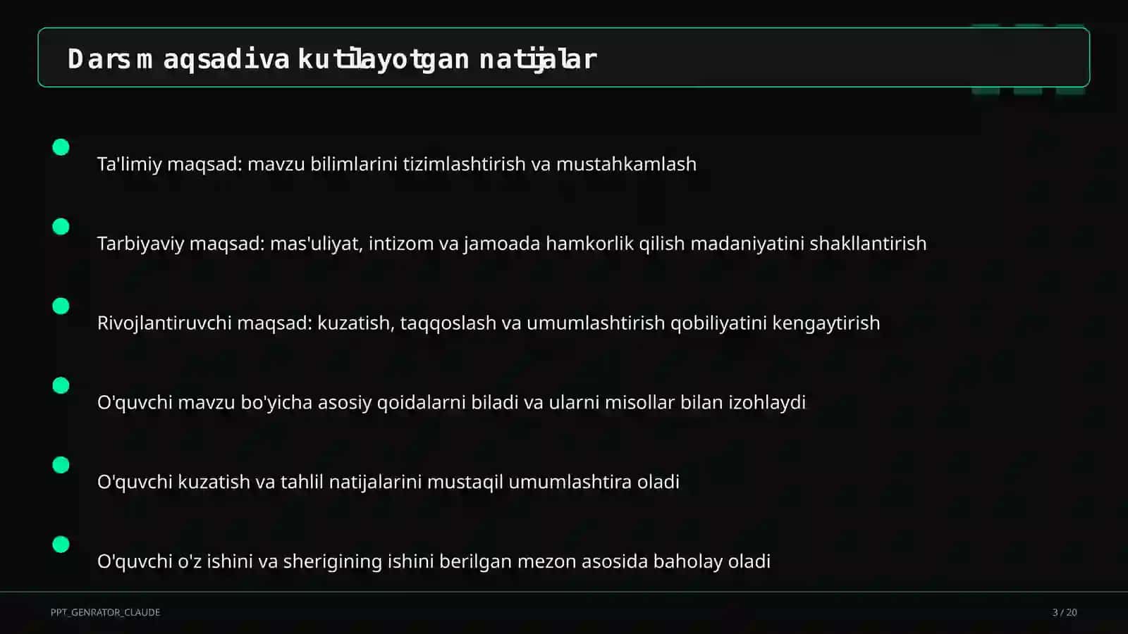 Uy vazifasini samarali tashkil etish 3