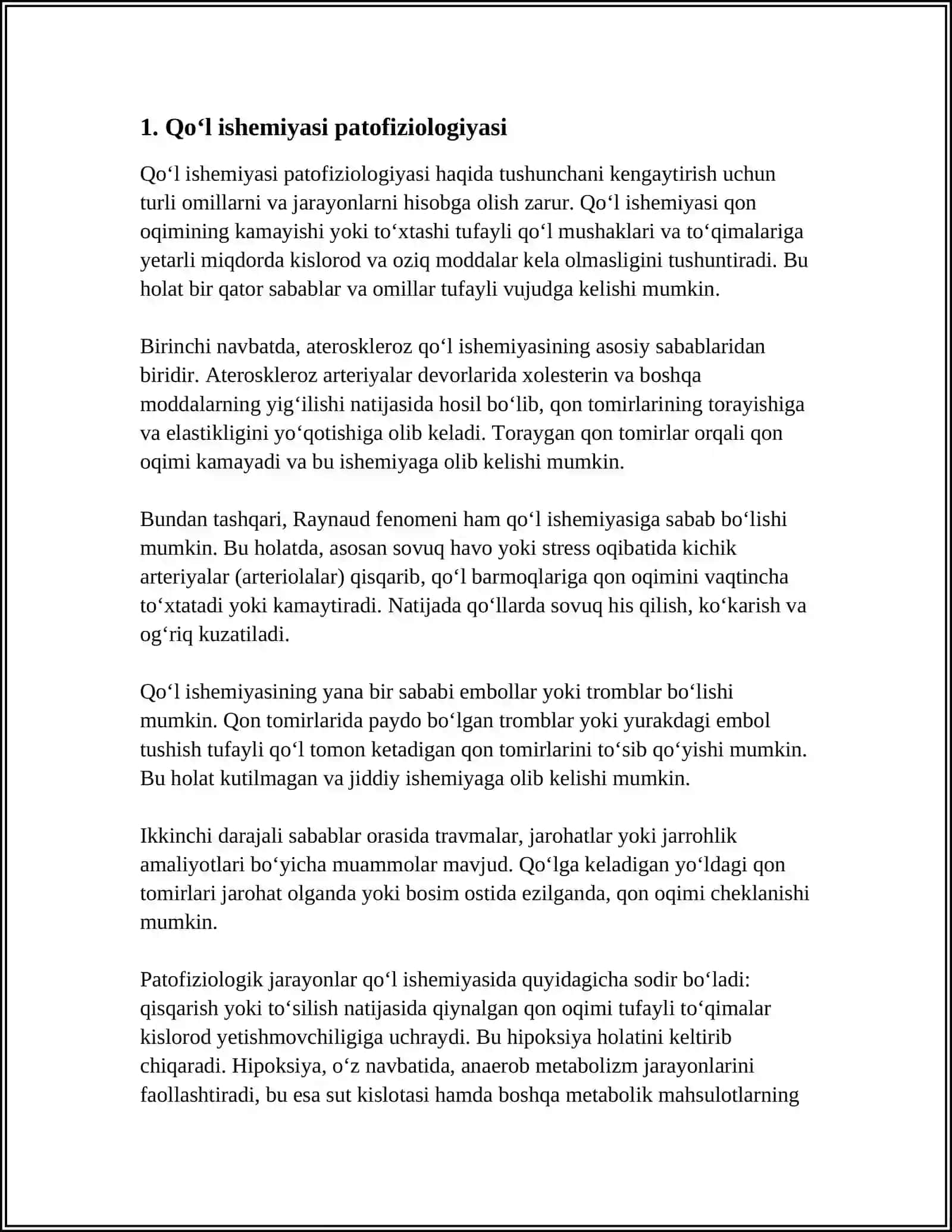 Qo‘lning Kritik Ishemiyasi 3