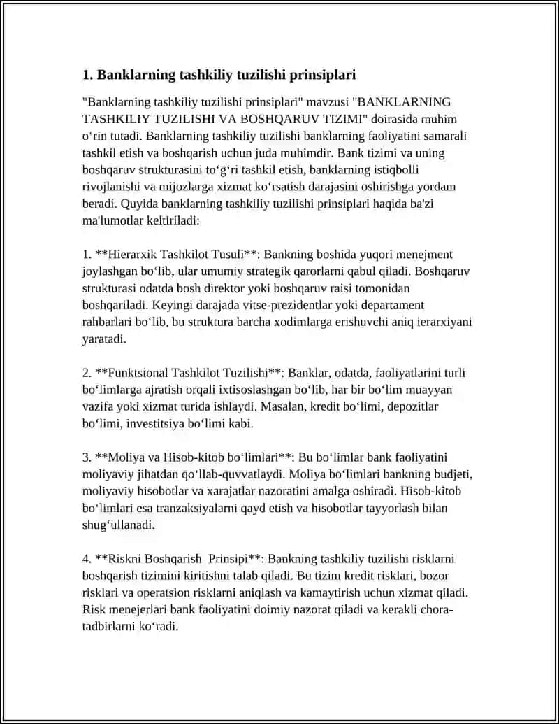 BANKLARNING TASHKILIY TUZILISHI VA BOSHQARUV TIZIMI 3