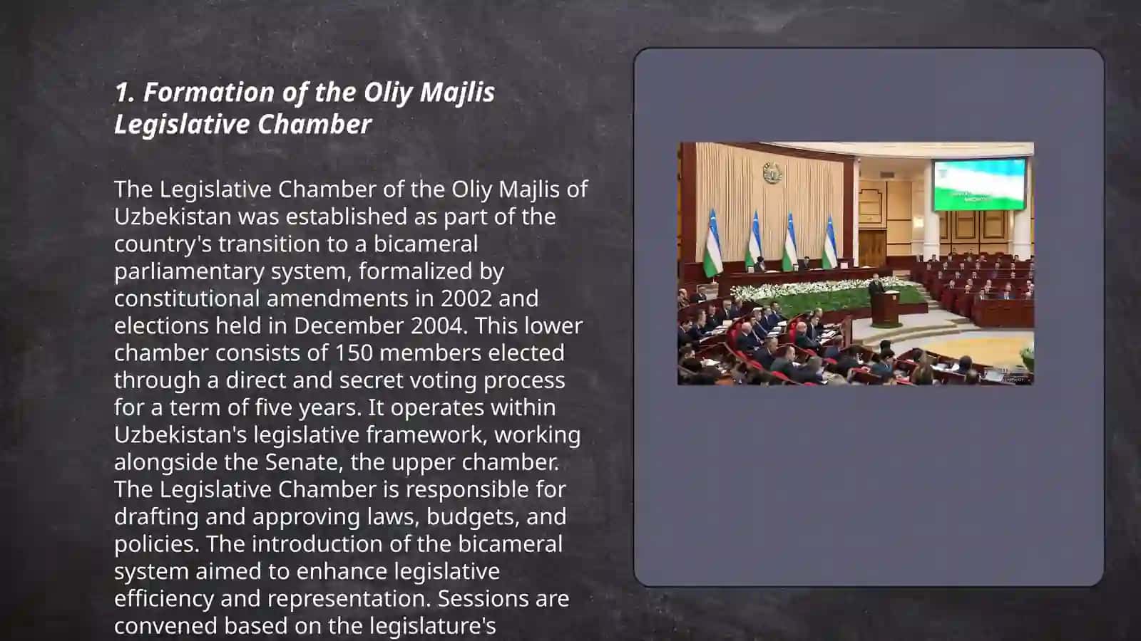 Oliy majlis qonunchilik palatasi tashkil topishi va vazifasi 3