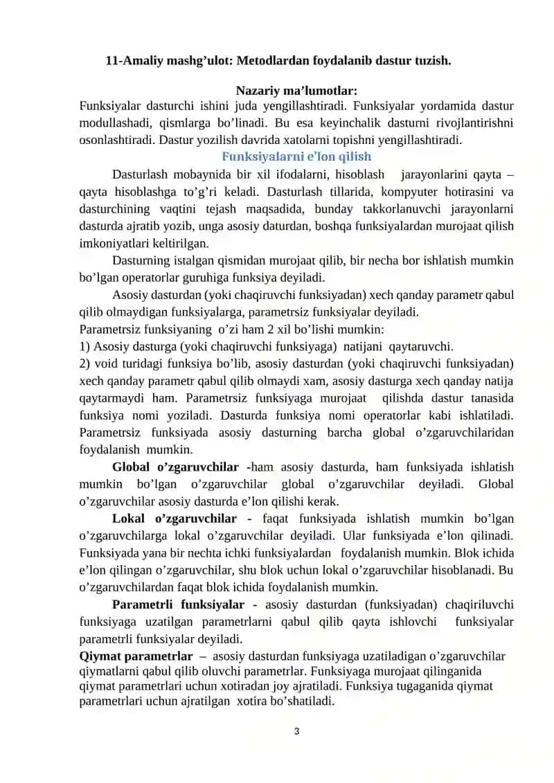 Algoritmik tillar va dasturlash 3