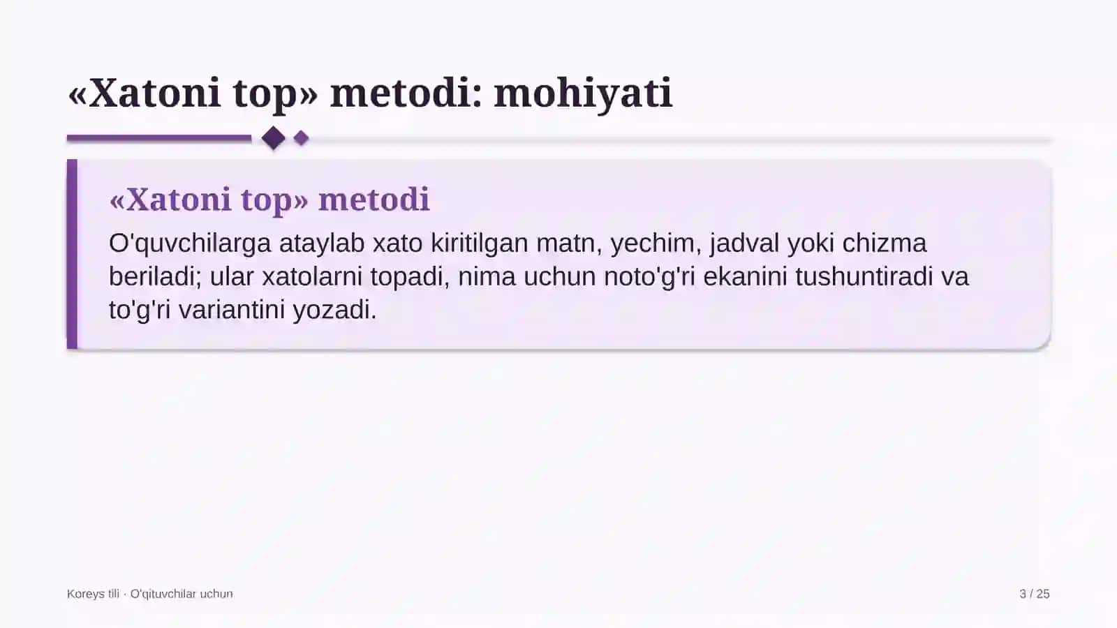 koreys tili darslarida xatoni top metodidan foydalanish 5951 3