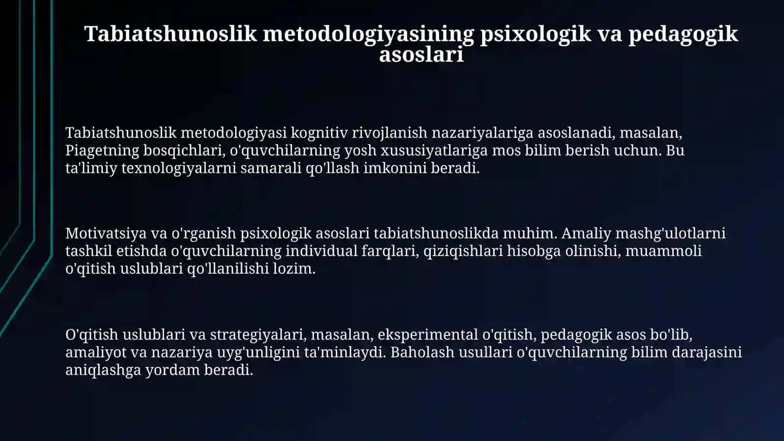 Tabiatshunoslik metodikasining psixologik-pedagogik asoslari 3