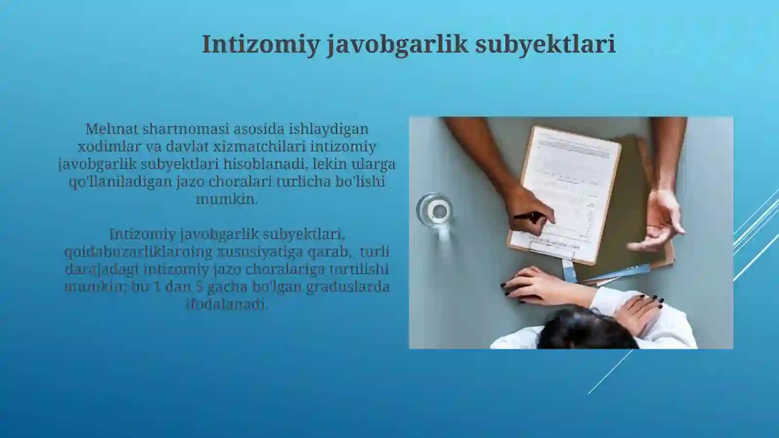 Intizomiy jazolar tushunchasi va ularni qo'llash tartibi 3