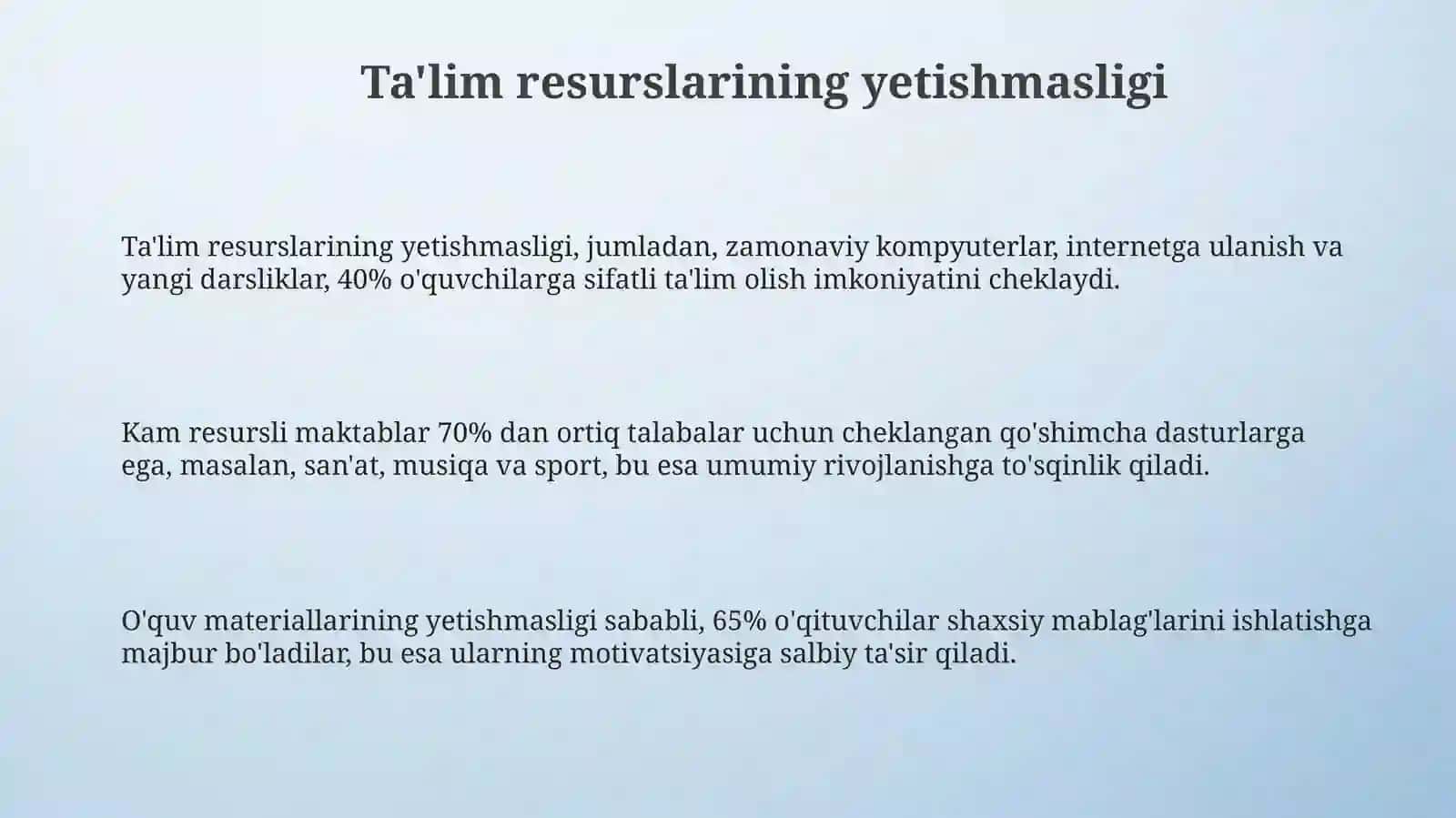 Ta'limdagi muommolar va maktabda ijtimoiy ish 3