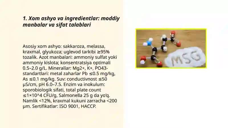 Natriy glutamat ishlab chiqarish 3