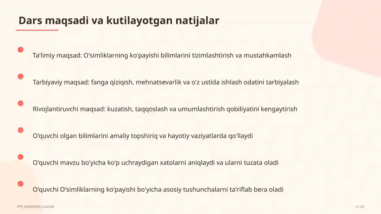 O'simliklarning ko'payishi (3-sinf) 3