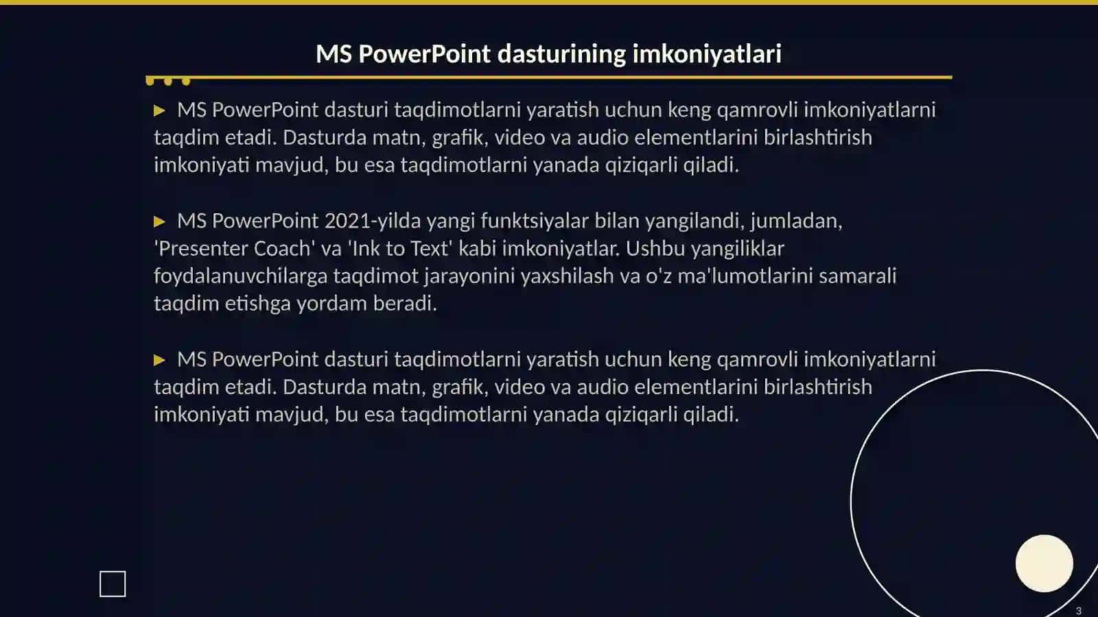 MS PowerPointda vizual taqdimotlar yaratish texnologiyasi 3
