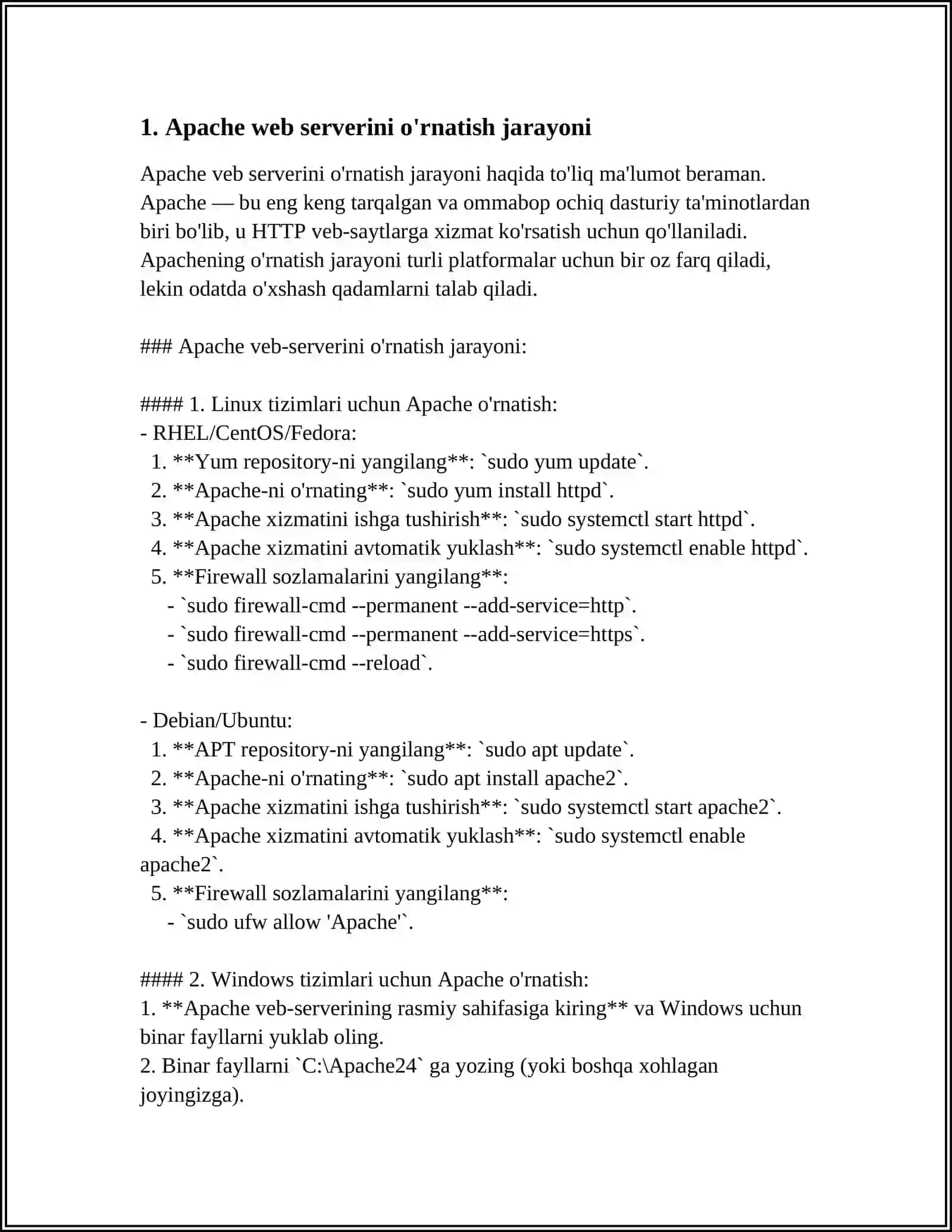 Apache Web Serverini Ornatish 3