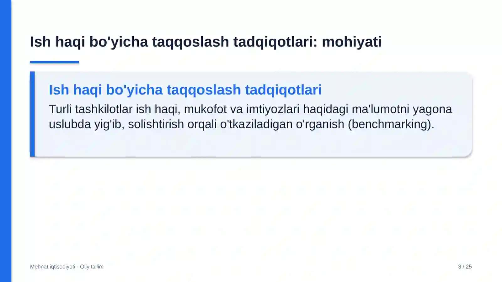 Mehnat iqtisodiyoti · Oliy ta'lim 3