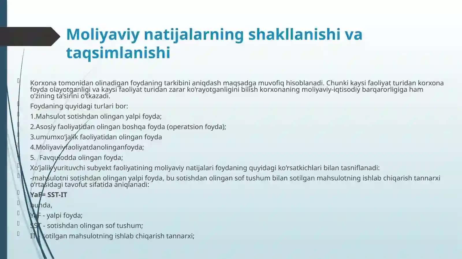 MOLIYAVIYNATIJALAR HISOBI 3