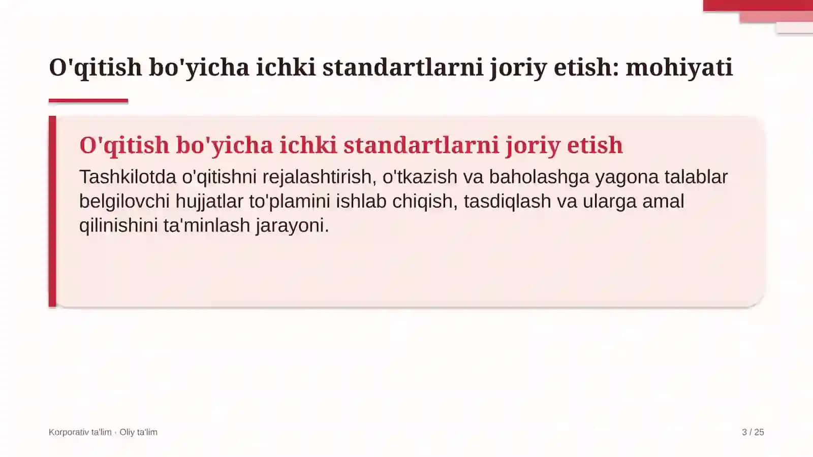 shamol elektr stansiyalarida o'qitish sohasidagi ichki standartlarni joriy etish 3836 3