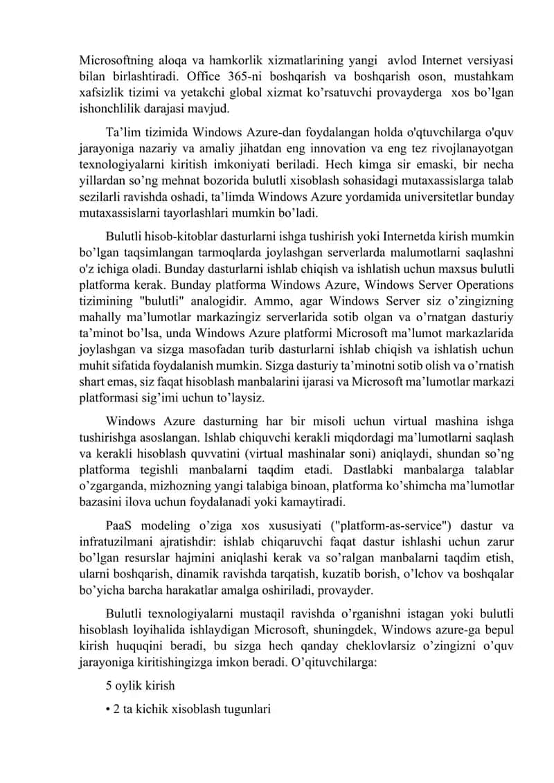 : Bulutli xizmat ko'rsatish platformalari (Dropbox, Yandex Disk,  GoogleApp,  MicrosoftOneDrive) va ularning imkoniyatlari. 3