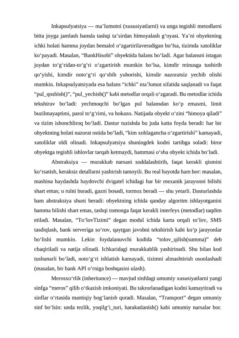 Obyektga yoʻnaltirilgan dasturlash 3