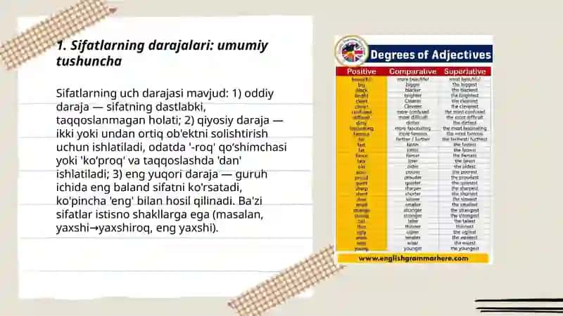 Sifatlarning darajalari 3
