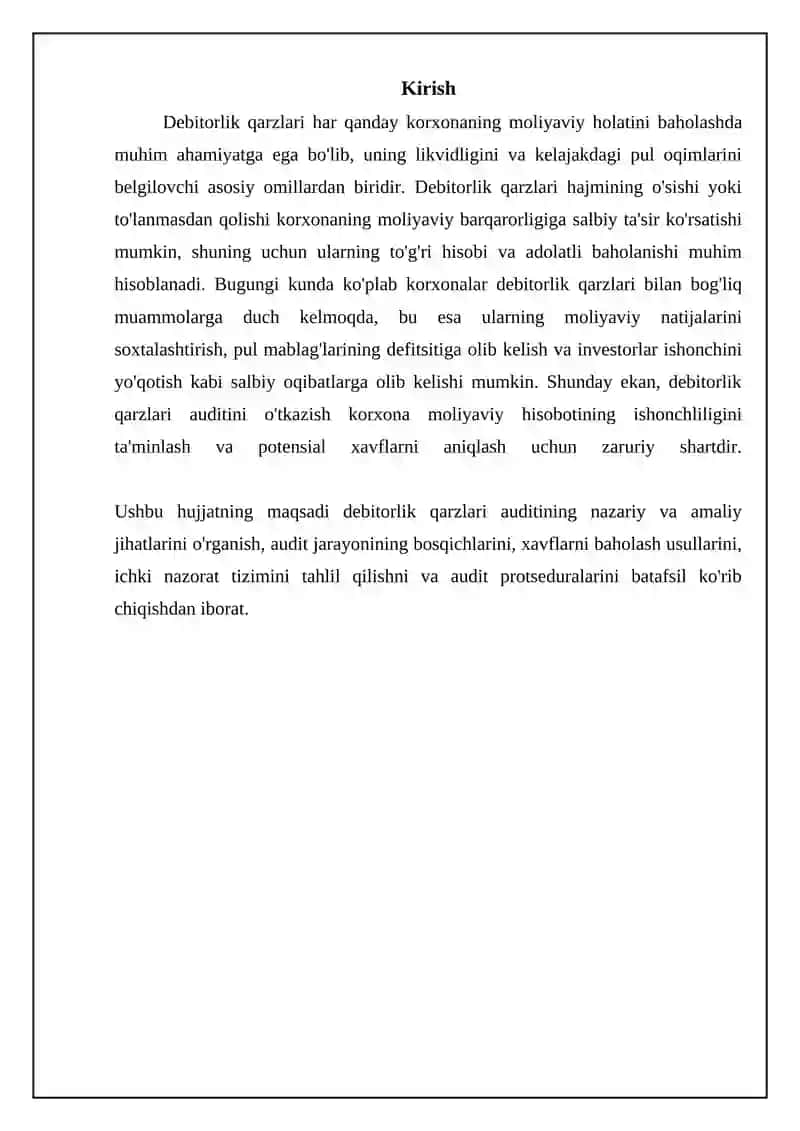 Debitorlik qarzlari auditi 3