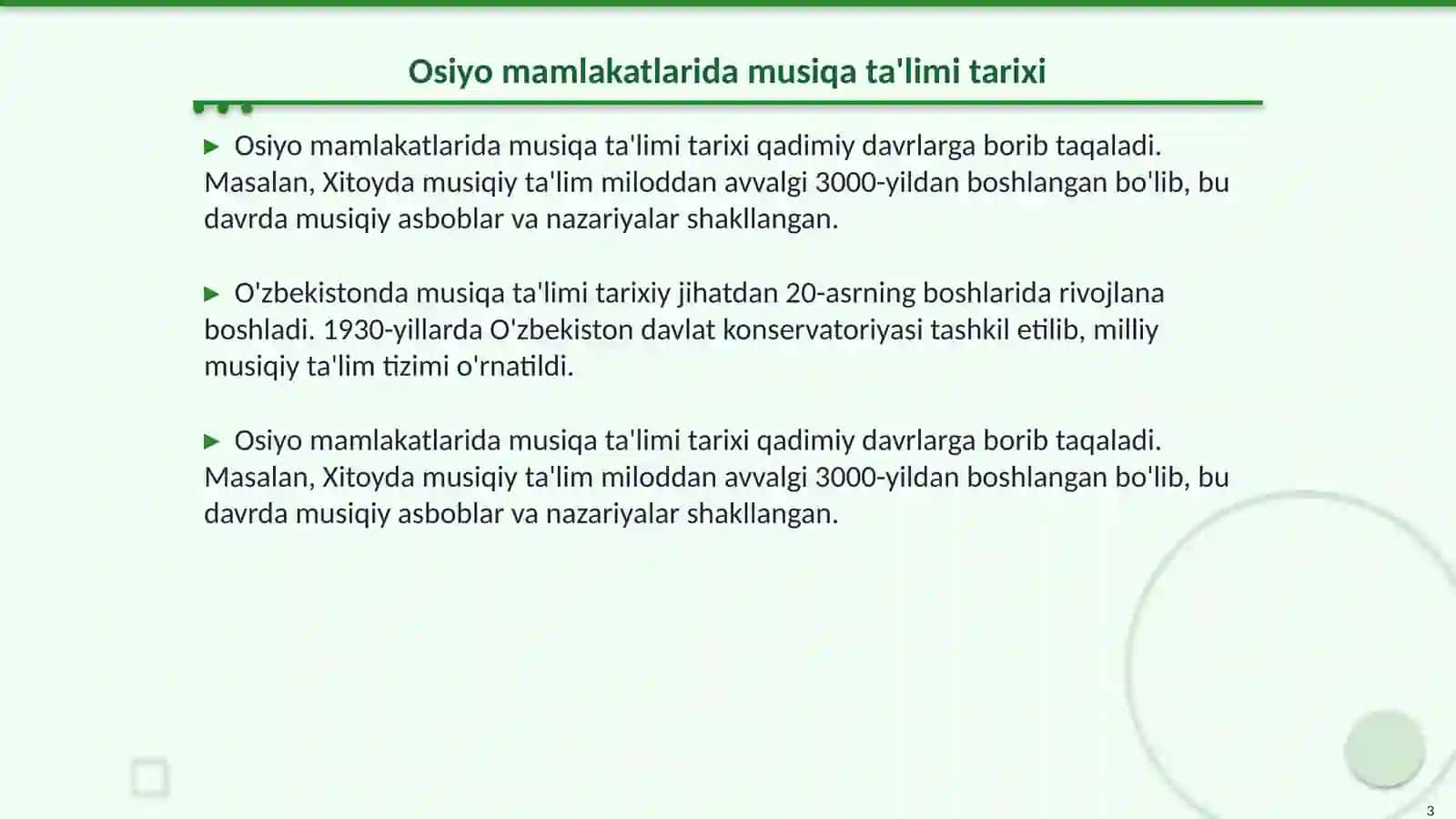 Osiyo mamlakatlarida musiqa ta'limi tizimi 3