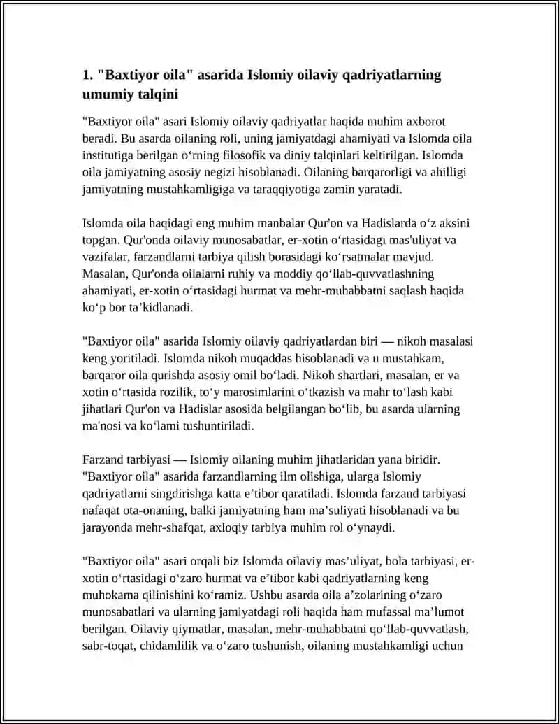 SHAYX MUXAMMAD SODIQ MUXAMMAD YUSUFNING BAXTIYOR OILA ASARIDA ISLOM QADRIYATNING TALQINI 3