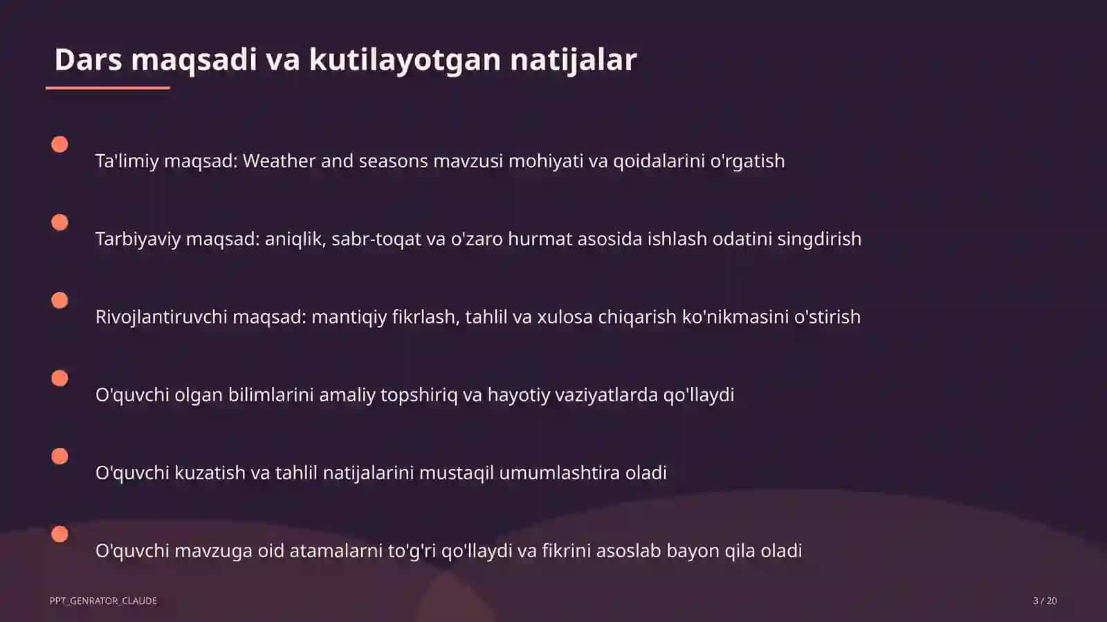 Weather and seasons (4-sinf) 3