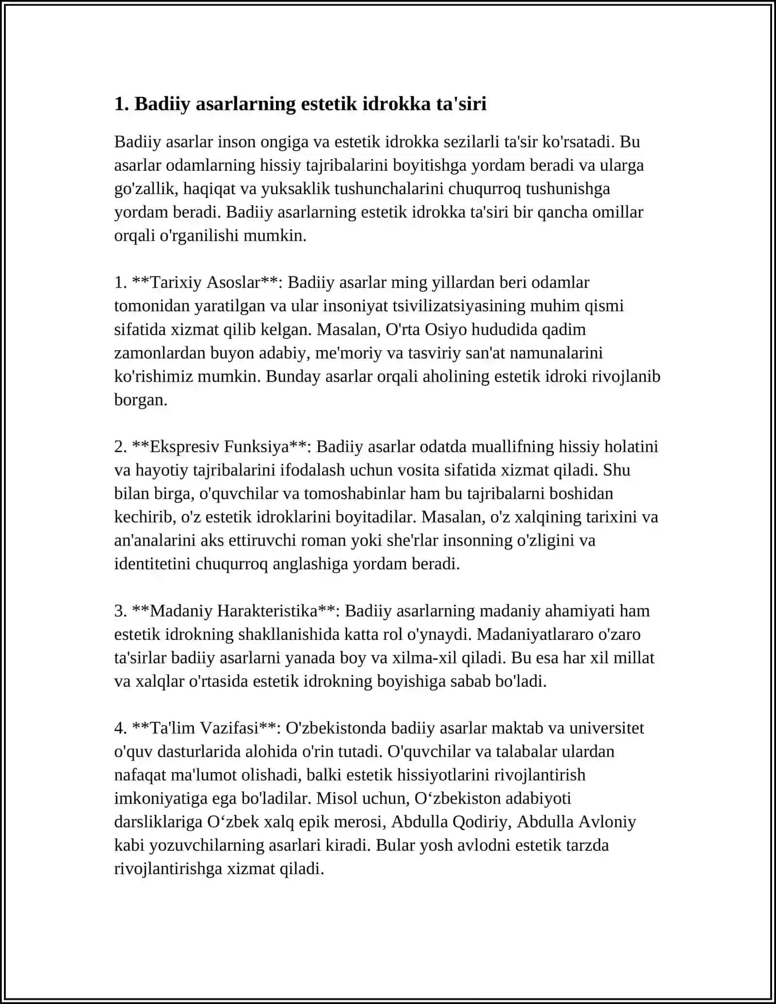 DUNYONI ESTETIK IDROK ETISHDA BADIIY ASARLARNI AHAMIYATI 3