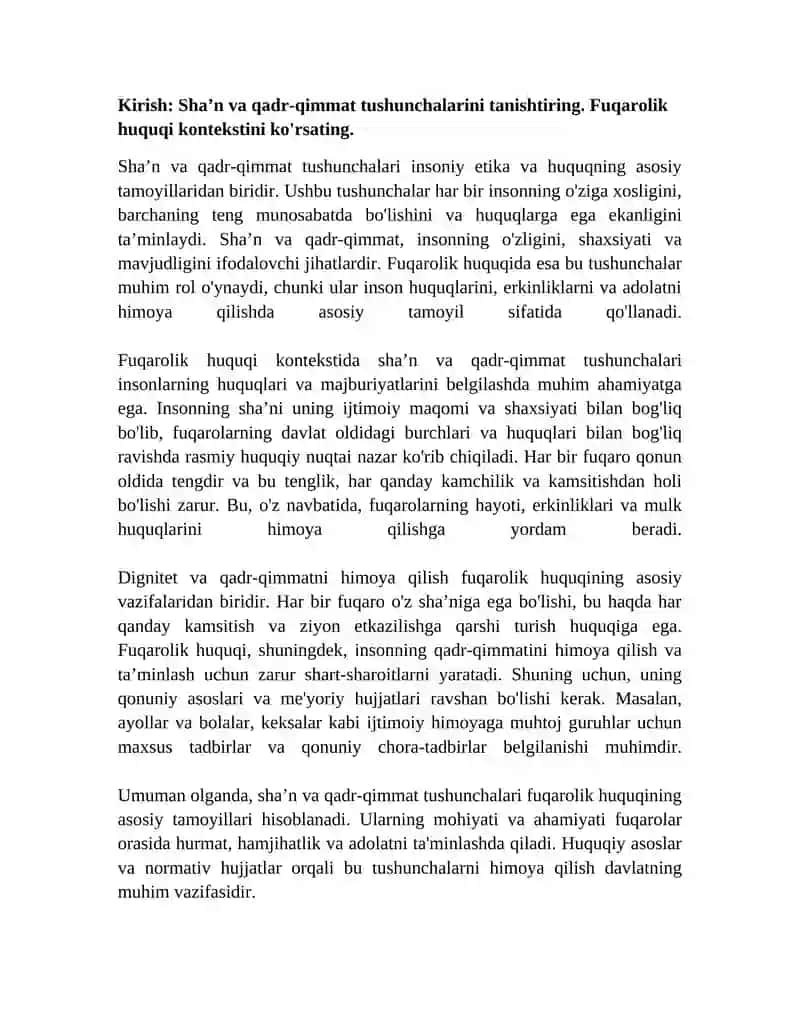 Sha’n, Qadr-qimmat va Ishchanlik Obro‘sini Fuqarolikhuquqiy Himoya Qilish 3