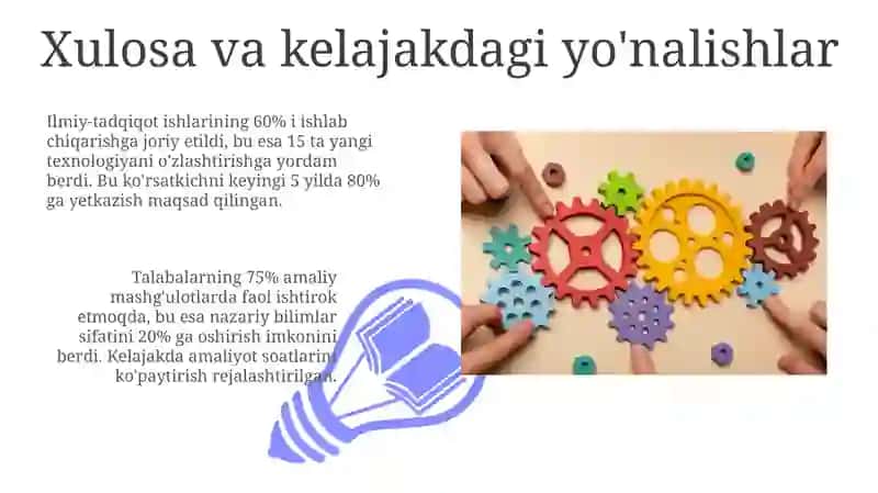 Akademik faoliyat integratsiyalashuvi, nazariya va amaliyot uygunligi 3