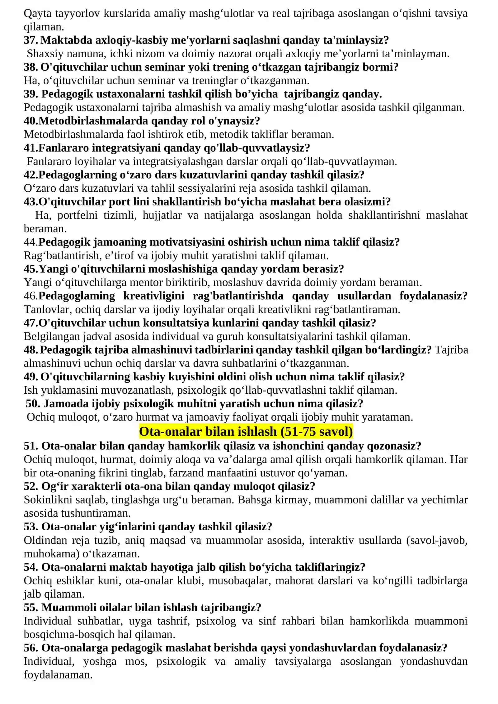 MAKTAB MASLAHACHISI SUHBAT SAVVOLARI: 500-TA 3