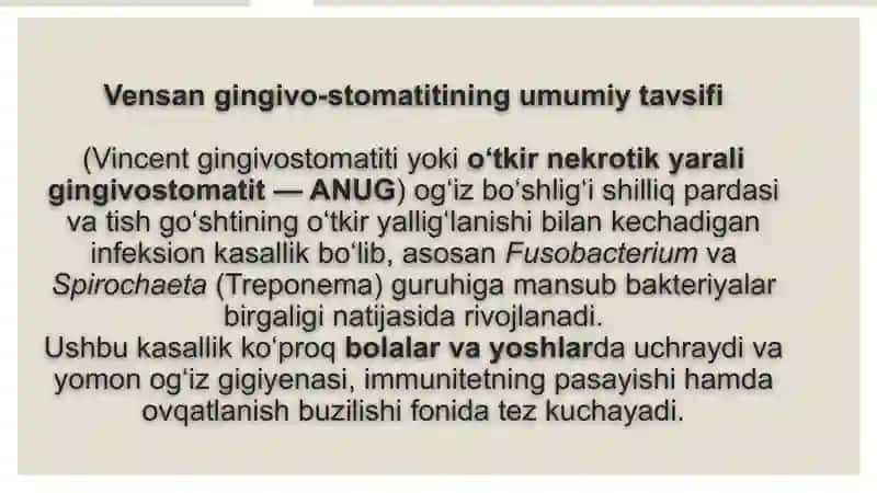 Bolalarda Vensan gingivo-stomatiti 3