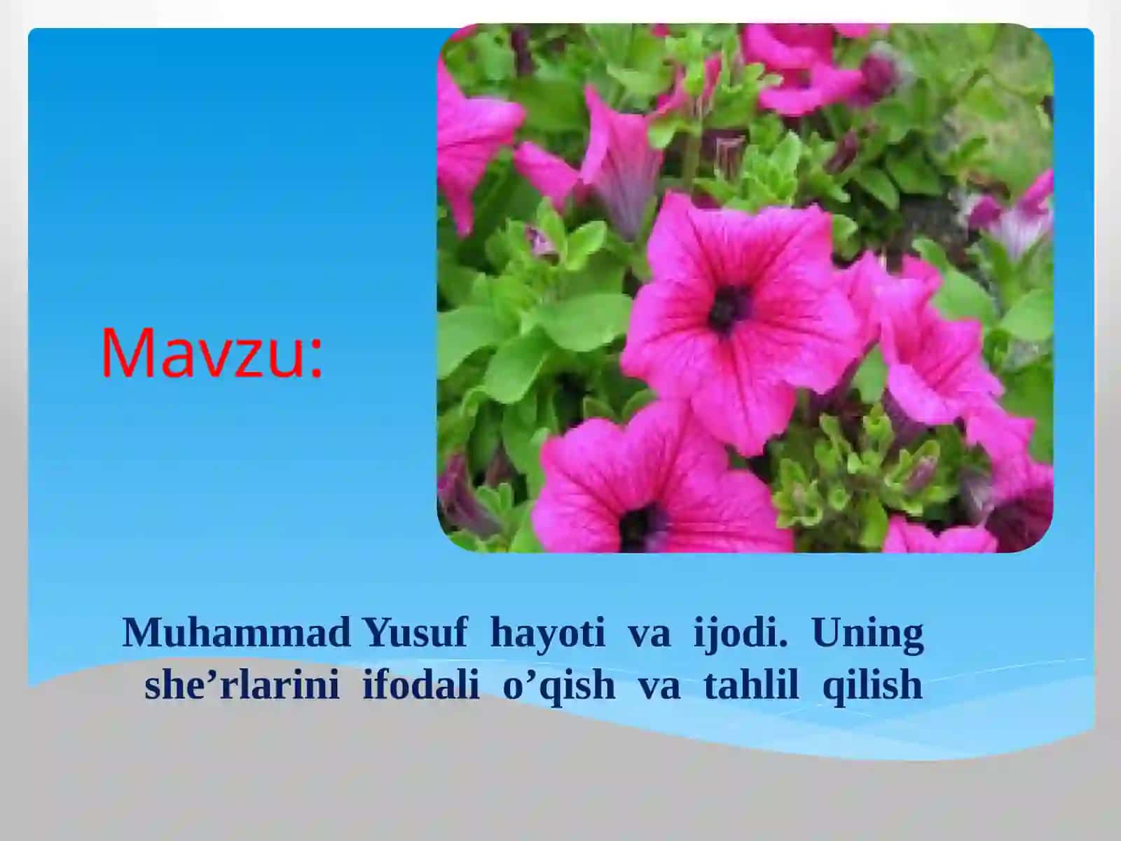 Muhammad Yusufhayotivaijodinio`rganish 3