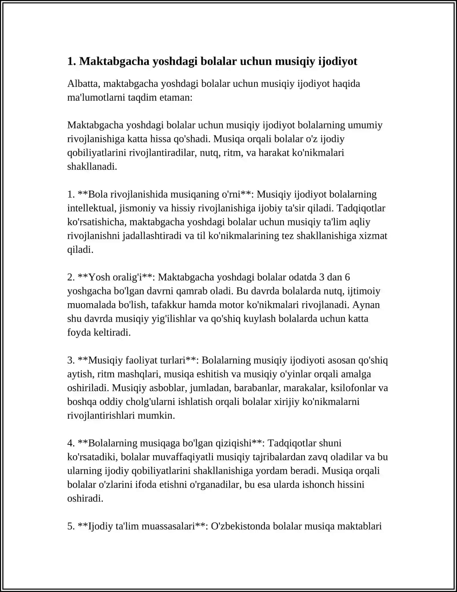 Maktabgacha Yoshdagi Bolalar Uchun Musiqiy Ijodiyot 3