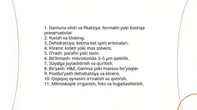 Gistopreparatlar tayyorlash va turli mikroskoplarda o'rganish 3