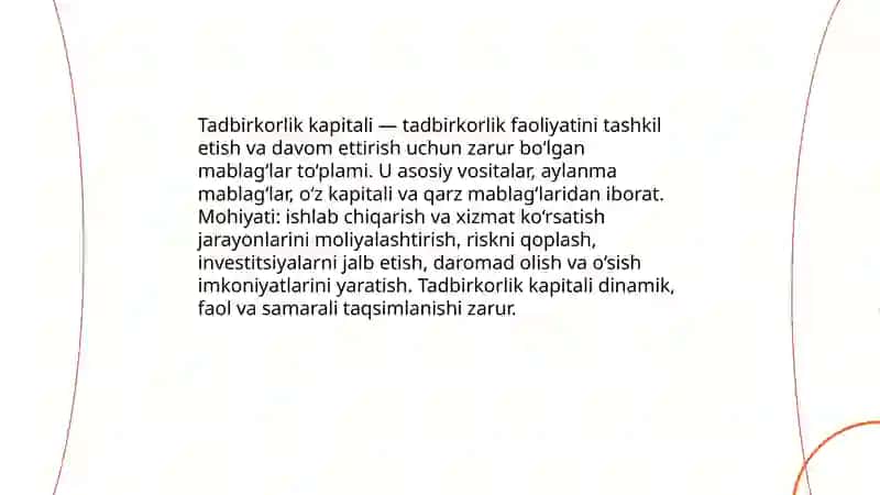 TADBIRKORLIK KAPITALI VA UNING XARAKATI BOSQICHLARI 3