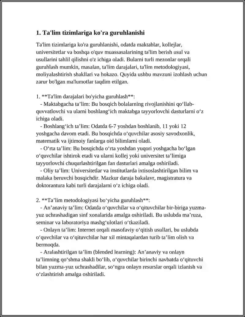 SCHOTLARNI TAYINLANISHIGA KO'RA GURUHLANISHI 3