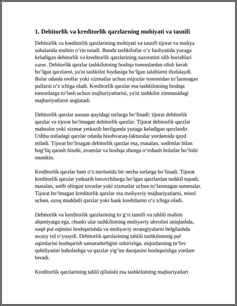 DEBITORLIK VA KREDITORLIK QARZLARINING TAHLILI 3