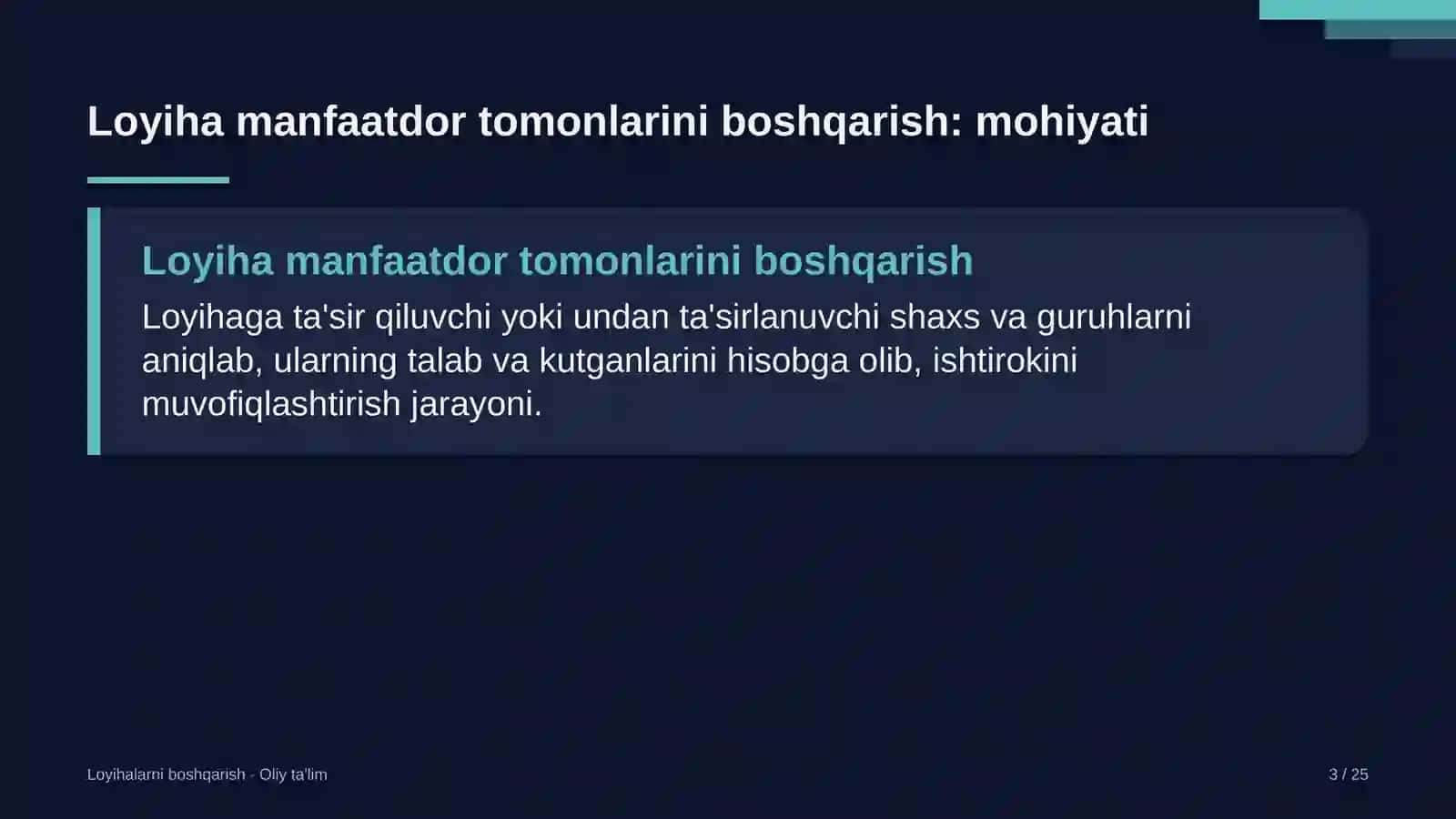 bojsiz savdo do'konlarida loyiha manfaatdor tomonlarini boshqarish 4713 3