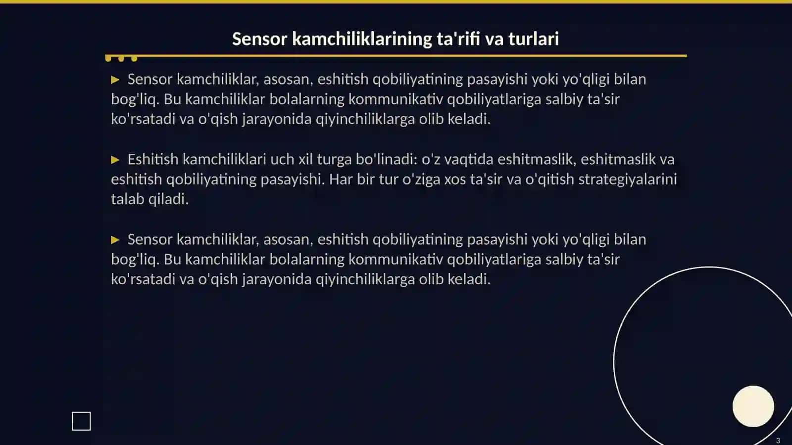 Sensor (eshitishida) kamchiliklarga ega bo'lgan bolalar uchun inklyuziv ta’lim strategiyalari va ularni amalga oshirish uchun shart-sharoitlari 3