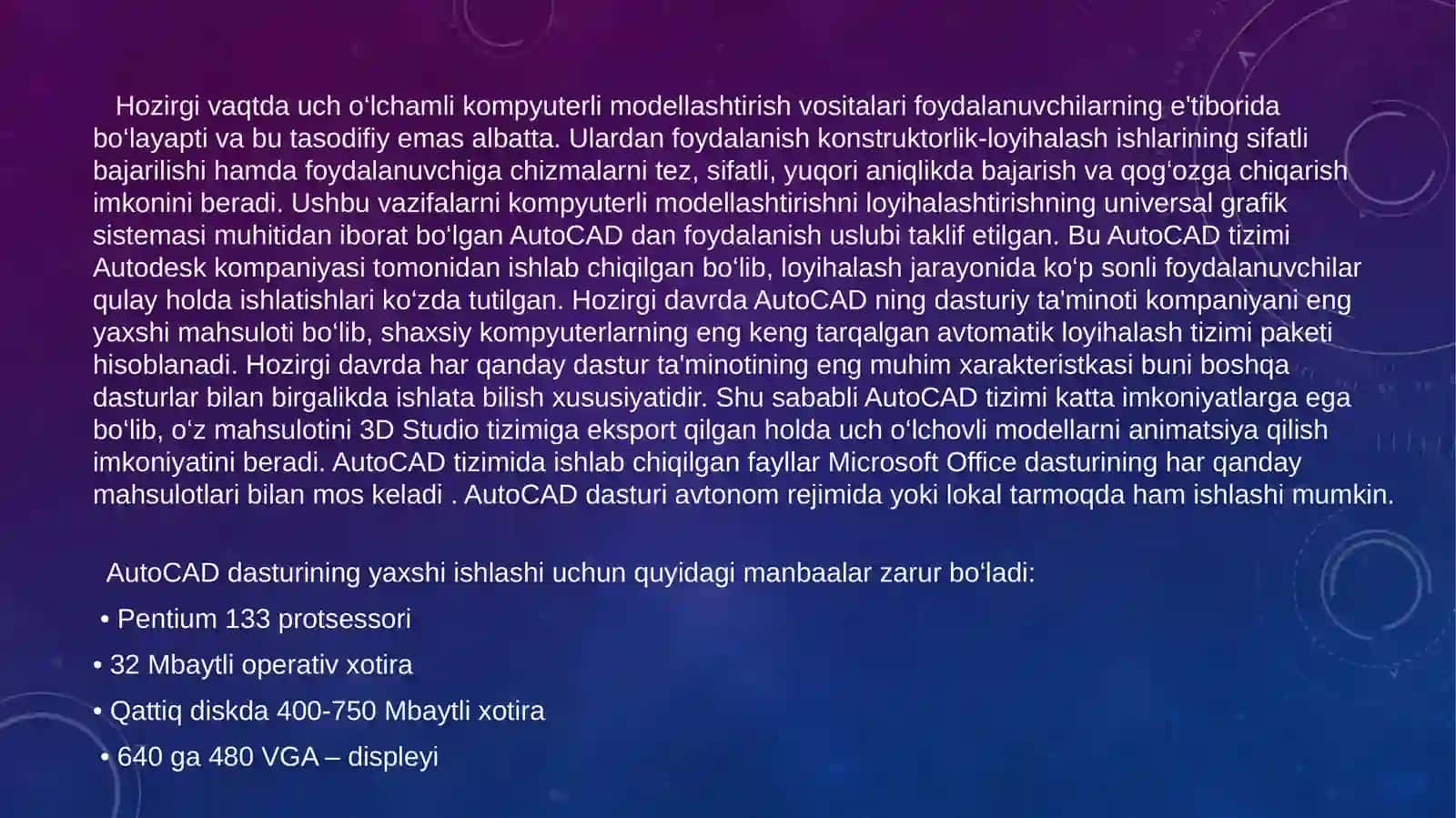 AUTOCAD DASTURIDA ISHLASH ASOSLARI 3