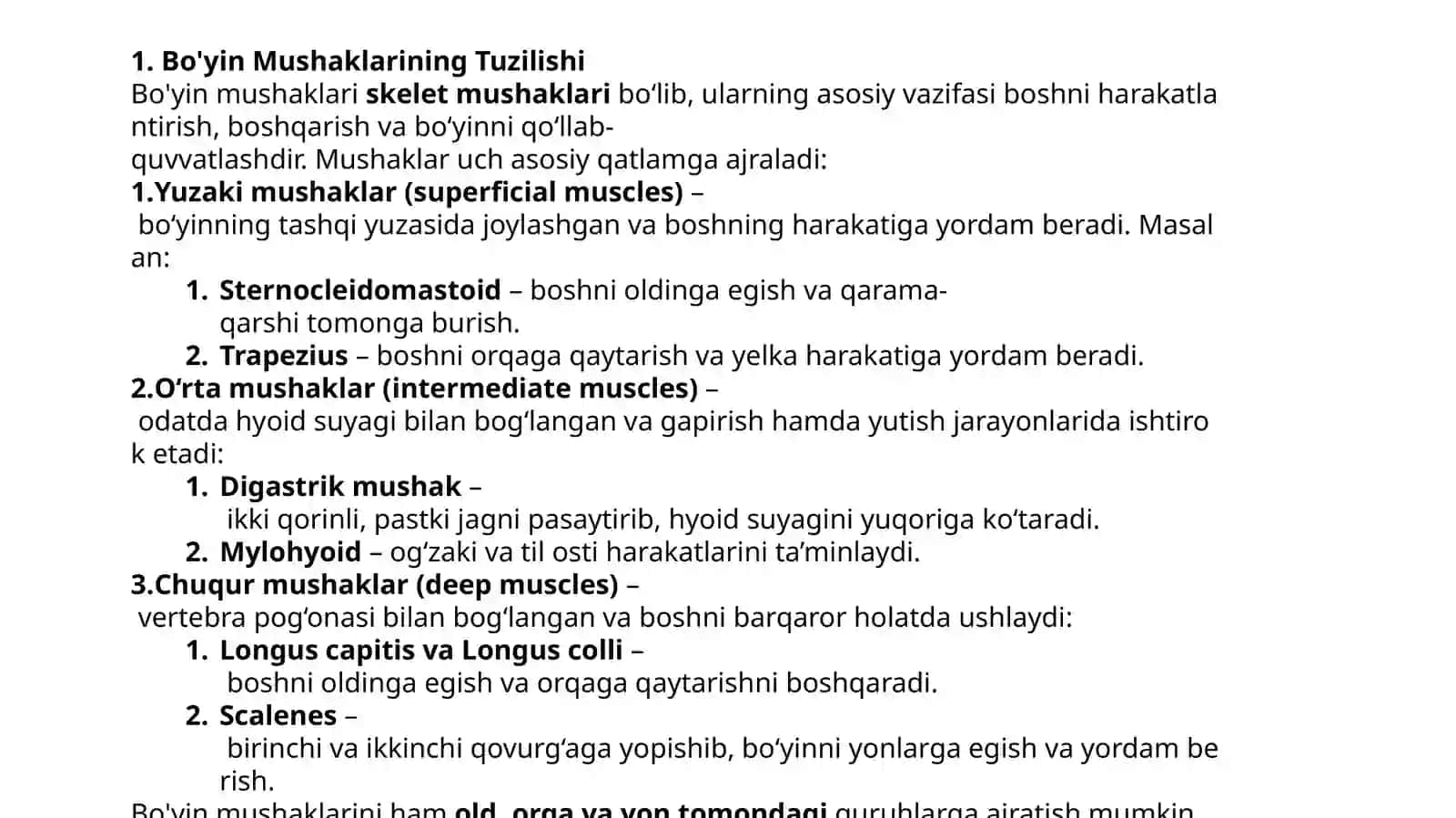 Bo’yin mushaklari fiziologiyasi 3