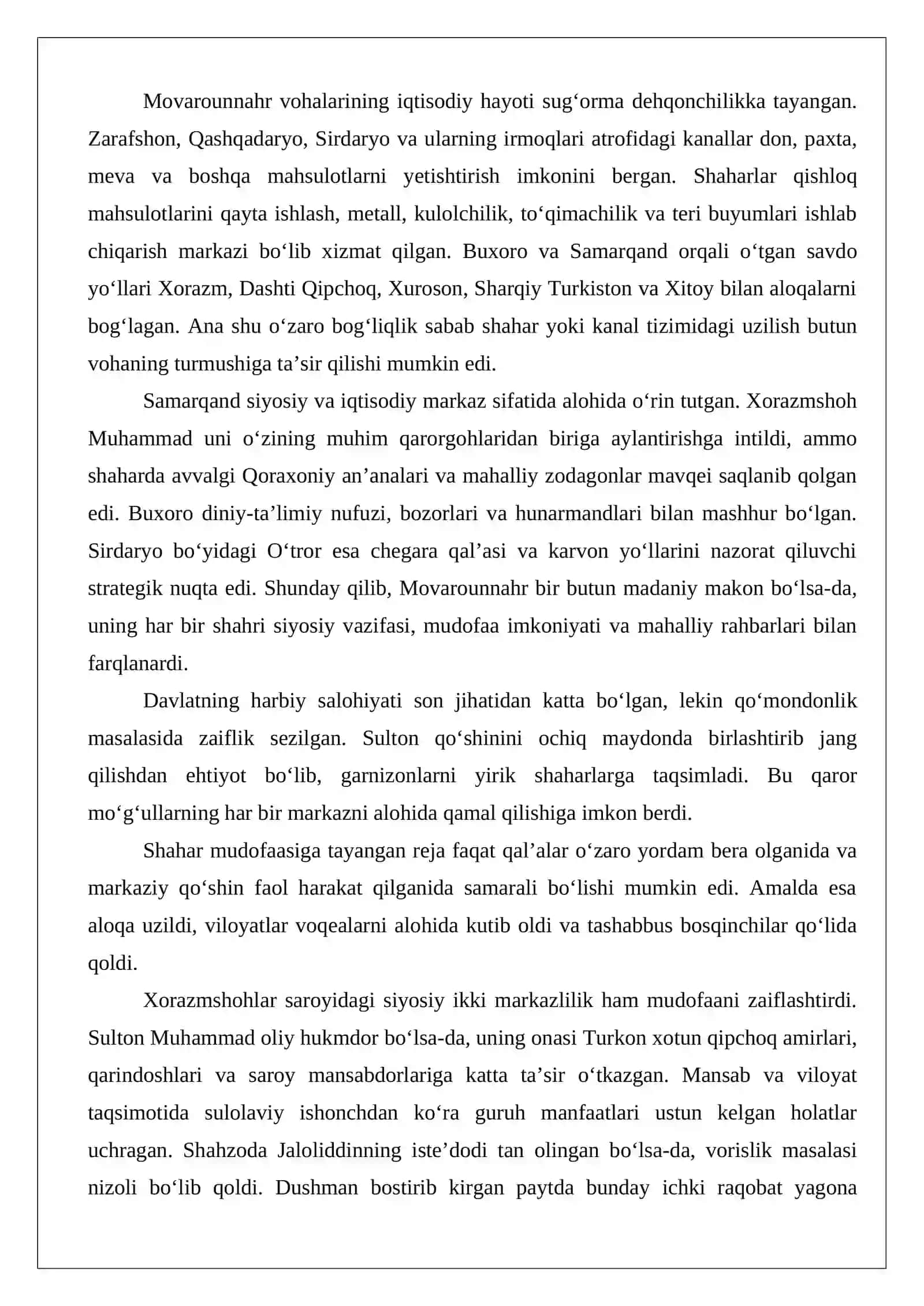 Mo‘g‘ullar tomonidan Movarounnahrning egallanishi 3