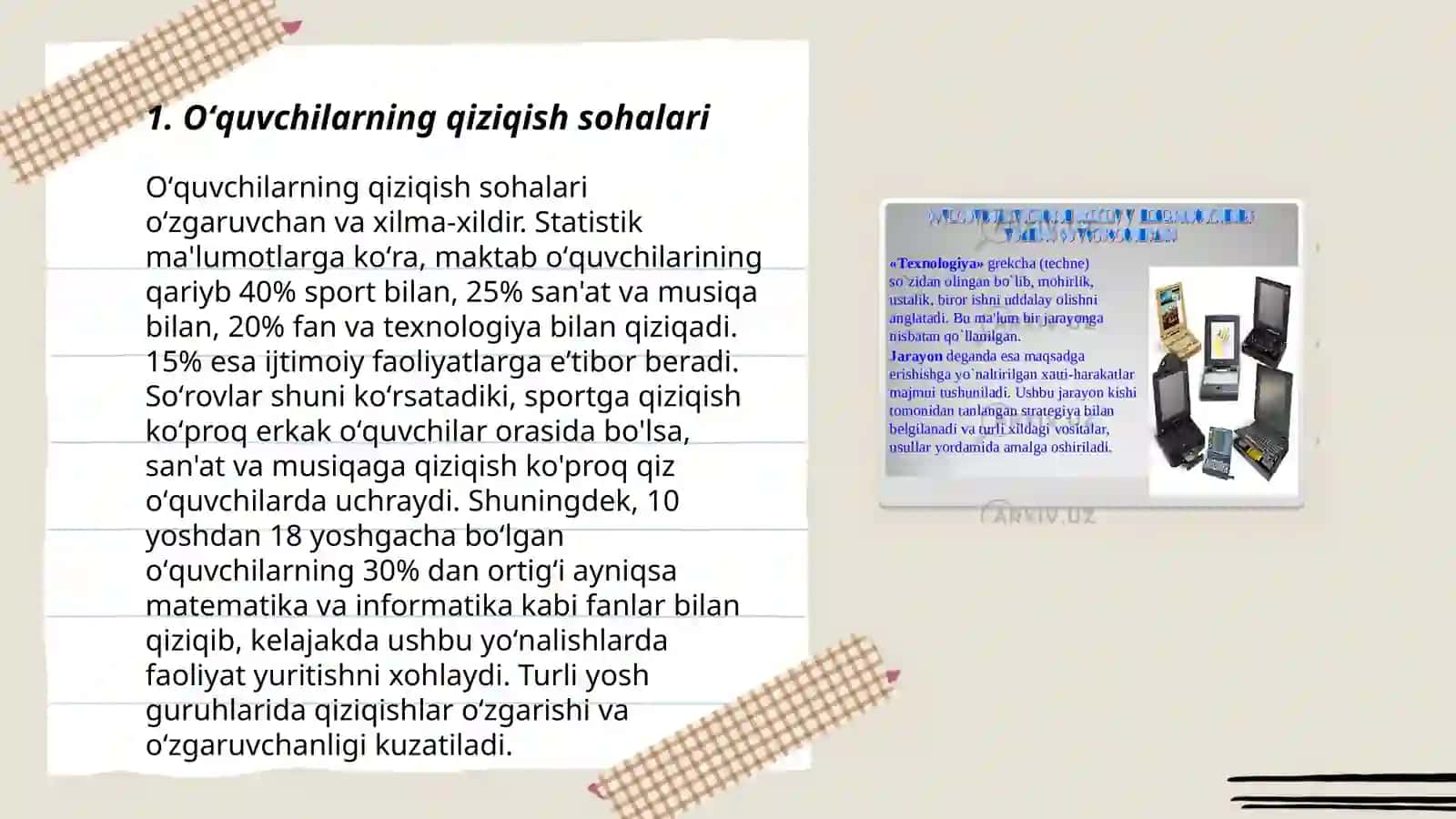Oʻquvchilar qiziqishlarini oʻrganish va uning tahlili 3