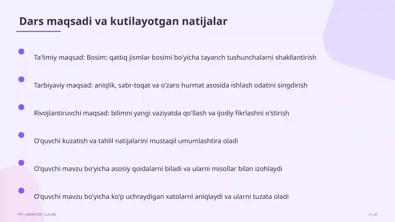 Fizika (6–11) — o'qituvchilar uchun 3