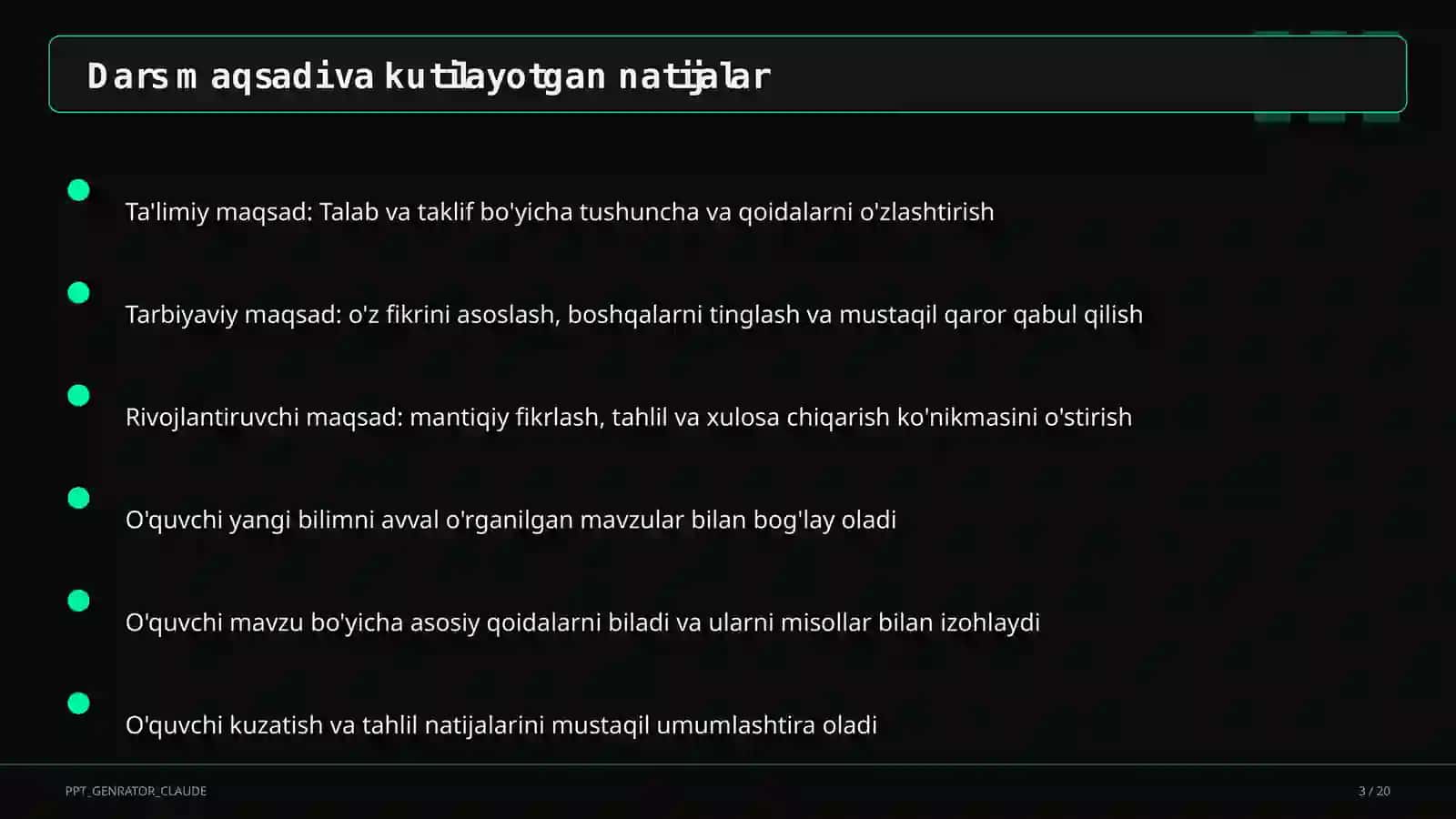 Talab va taklif (9-sinf) 3
