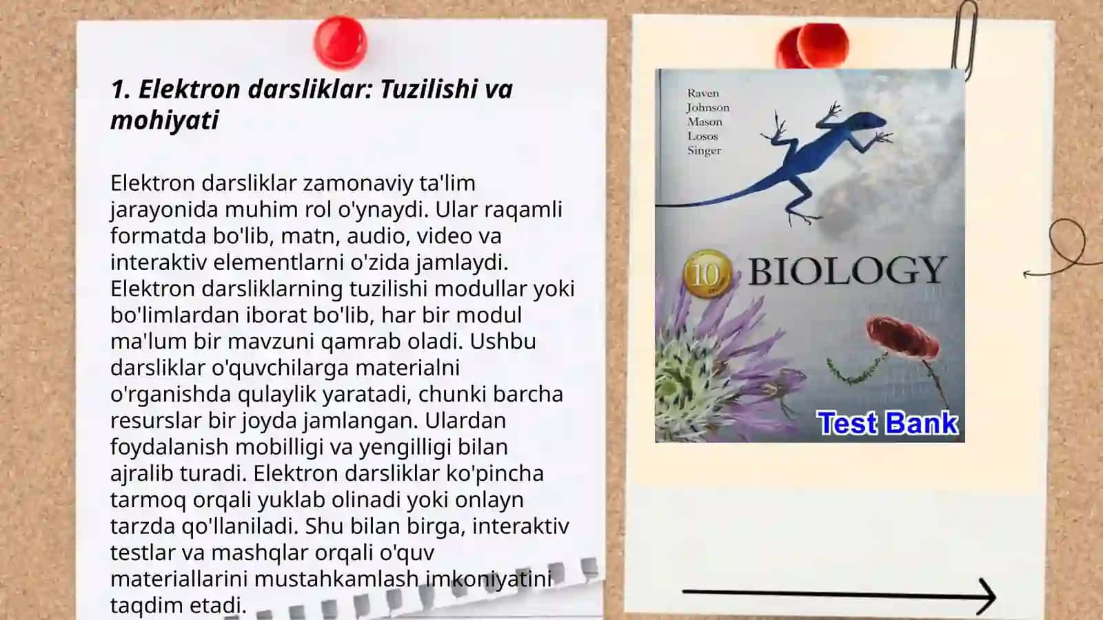 Biologiyadan yaratilgan elektron darsliklarni organish va biologiya darslarida foydalanish boyicha dars ishlanmalarini loyihalash 3