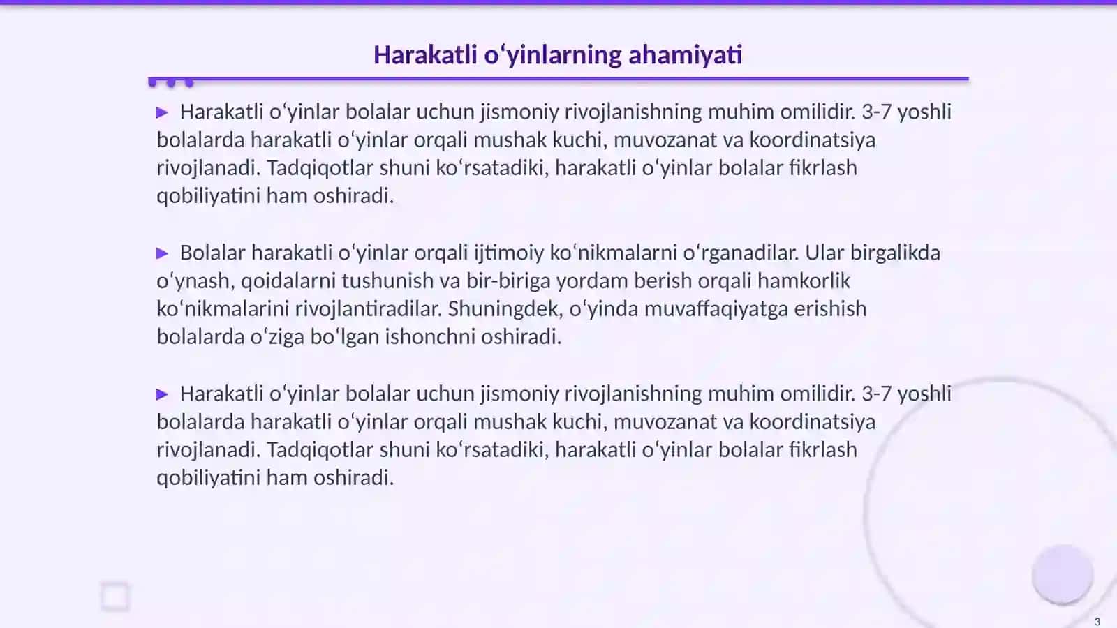 Harakatli o‘yinlar uchun muhit 3