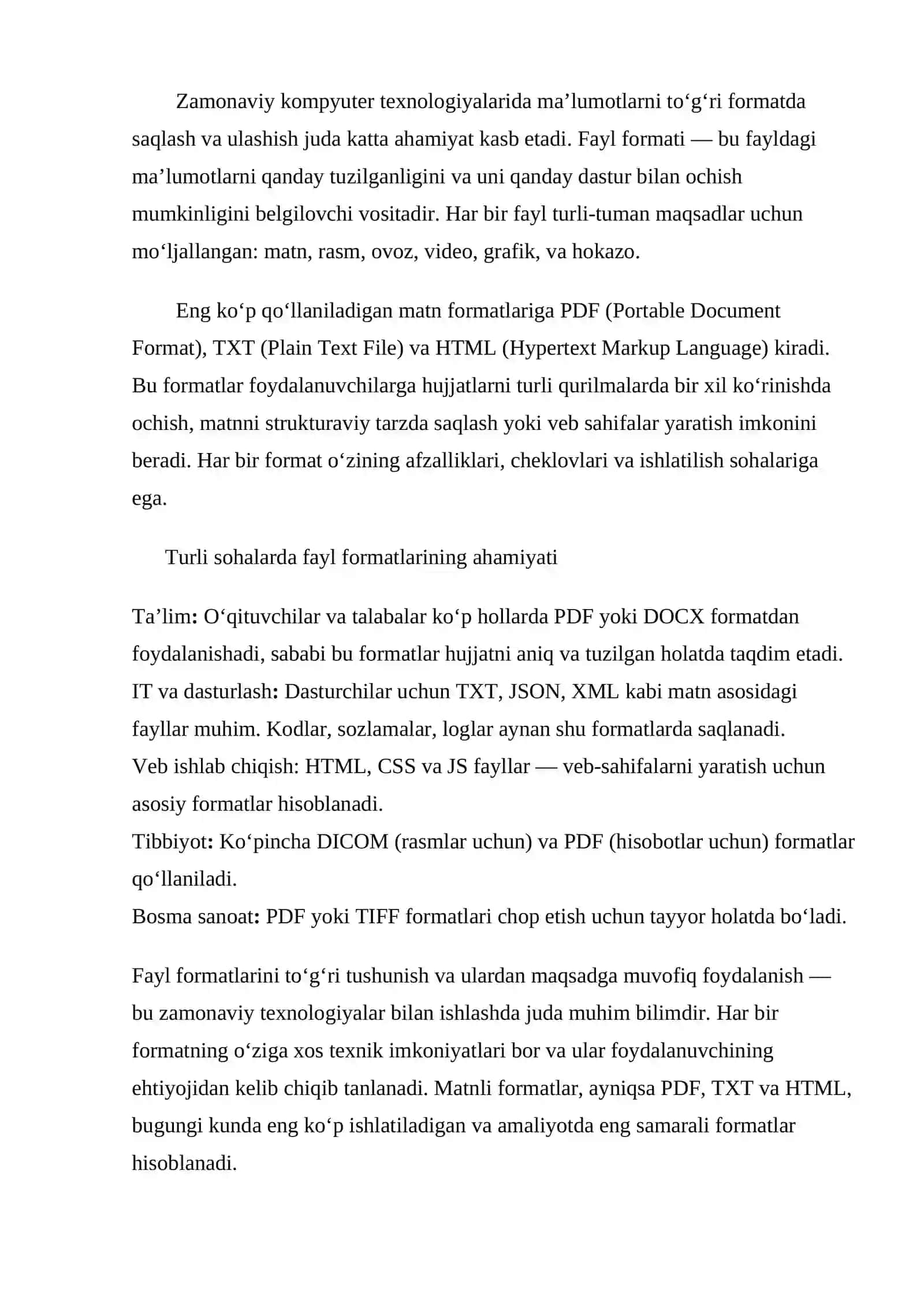 Fayllarni turli formatlarda saqlash (PDF, TXT, HTML) 3